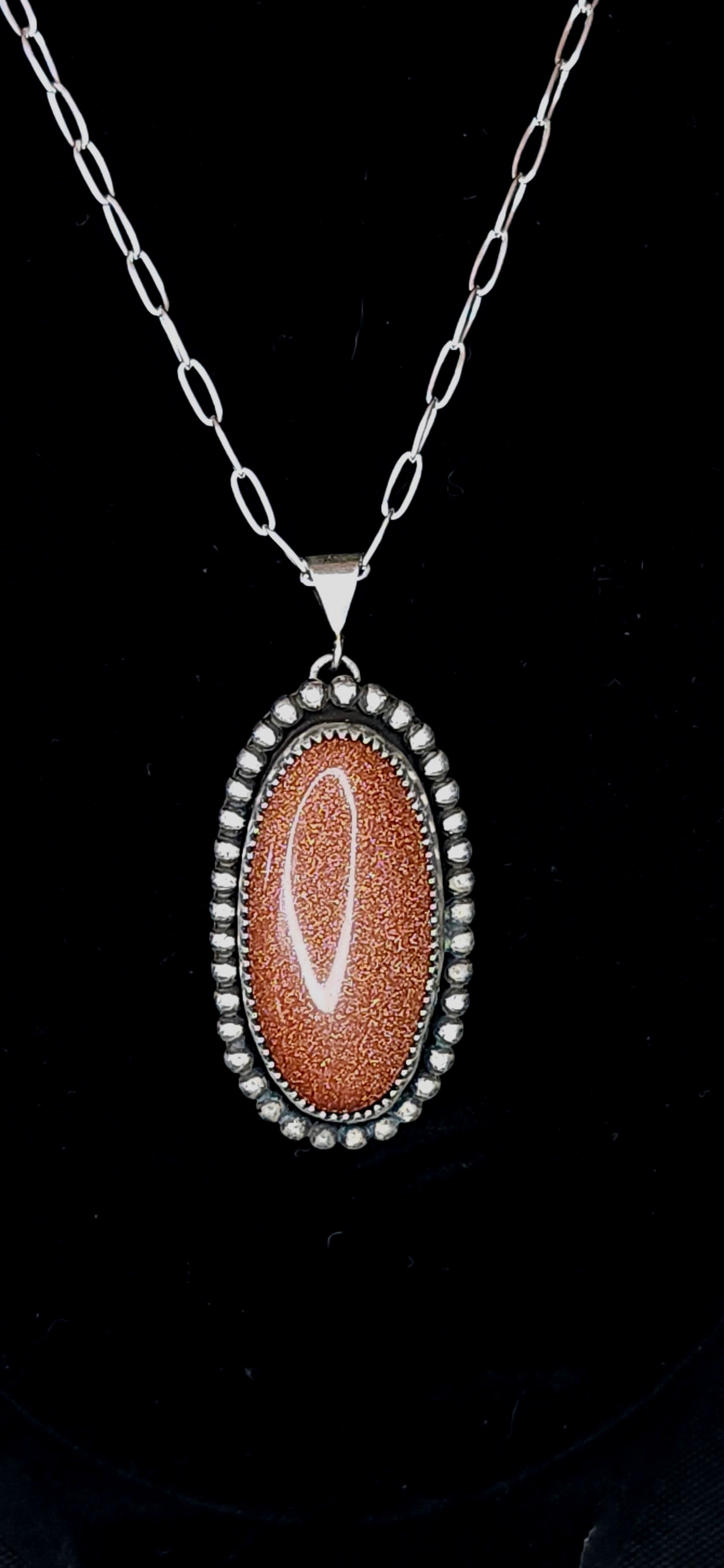 Goldstone Beaded Pendant