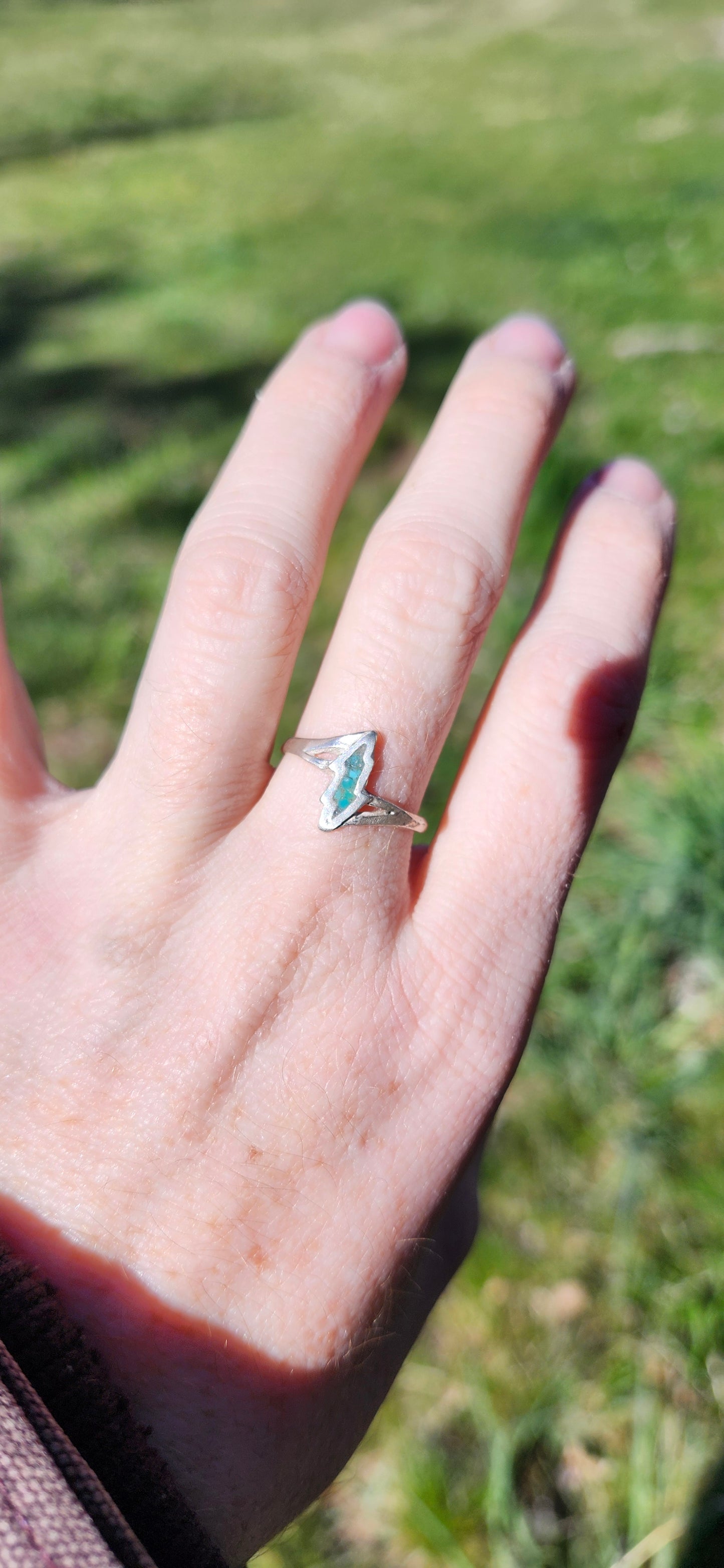 Lightening Bolt Inlay Ring