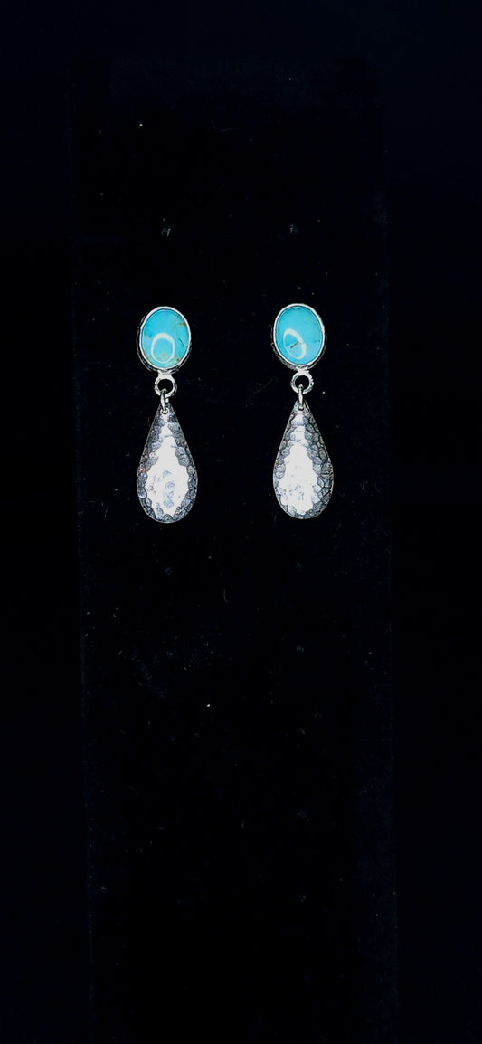 Turquoise Puff Earrings