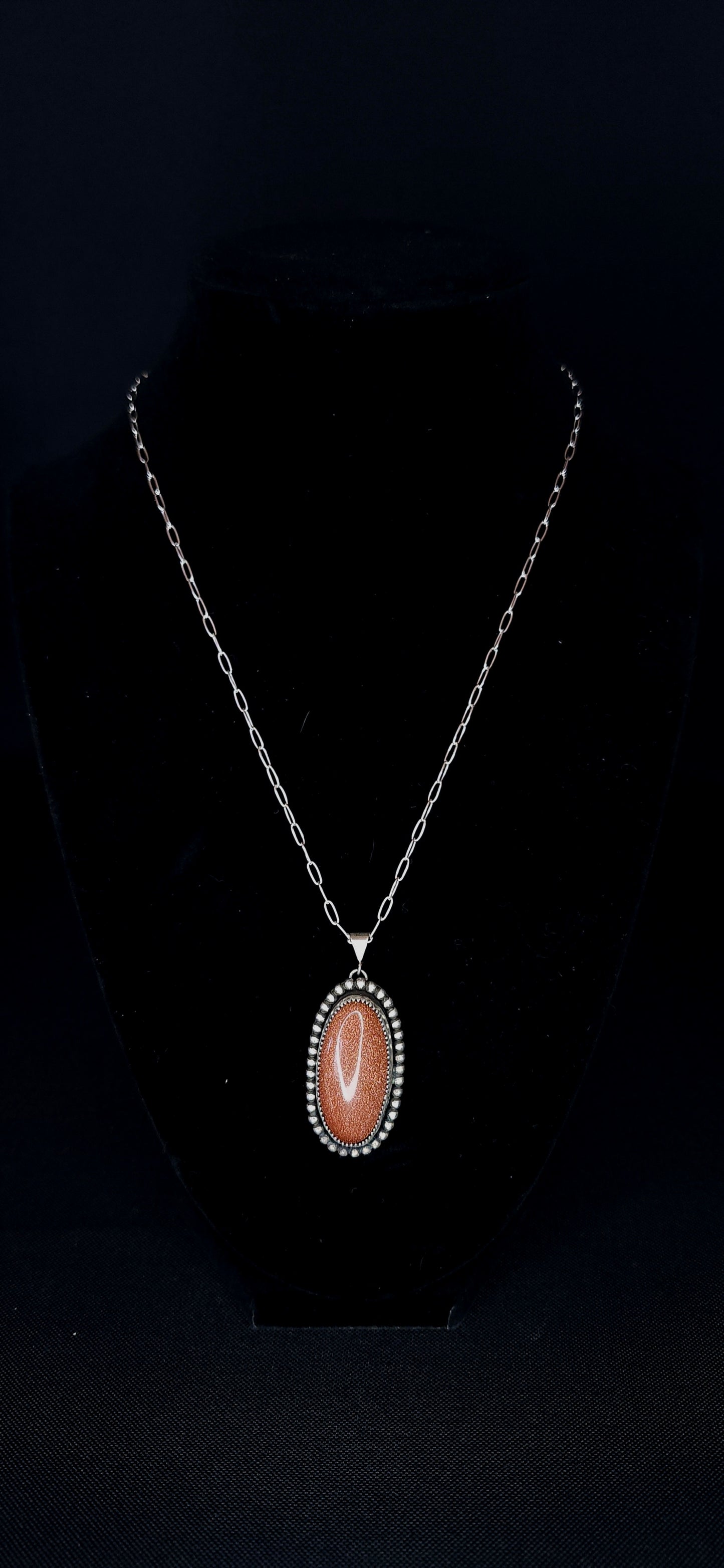 Goldstone Beaded Pendant