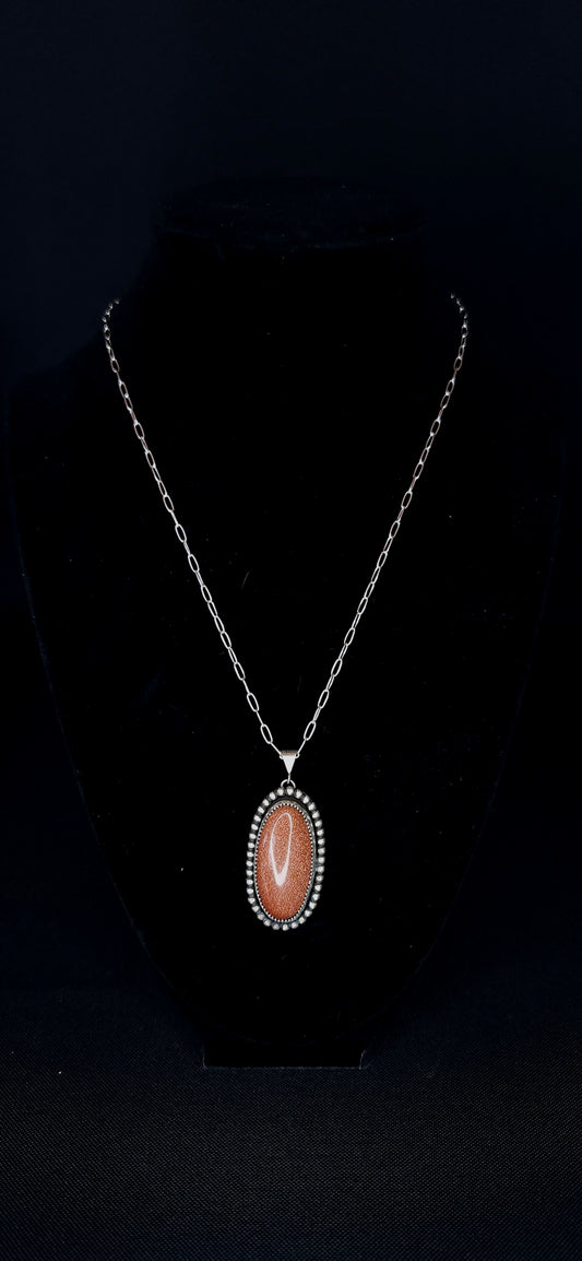 Goldstone Beaded Pendant