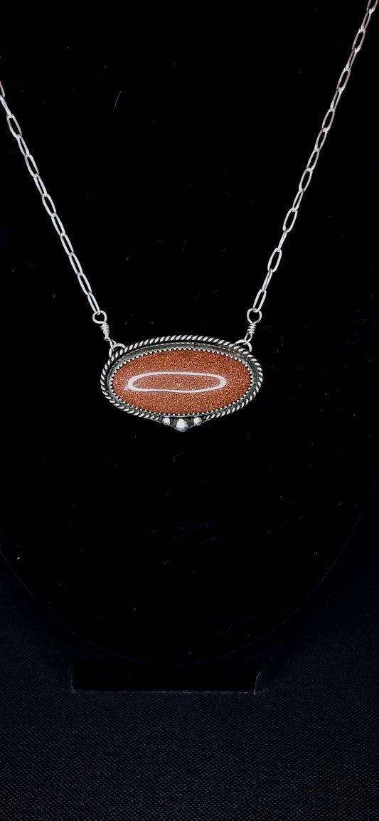 Goldstone Twisted Pendant
