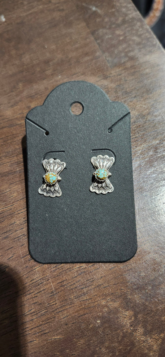 Butterfly concho earrings with turquoise