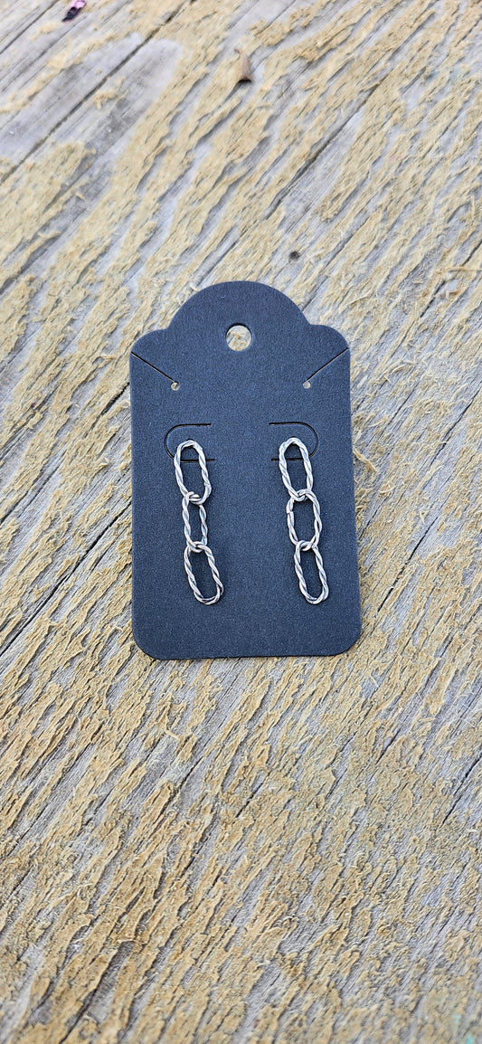 Twisted wire paperclip earrings