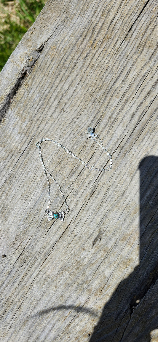 Butterfly Concho Necklace with turquoise
